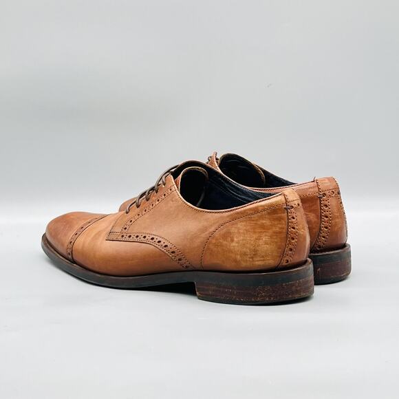 Cole Haan Shoes Mens 12 Brown Leather Grand OS Cap Toe Derby Oxford Dress Brogue main image 7